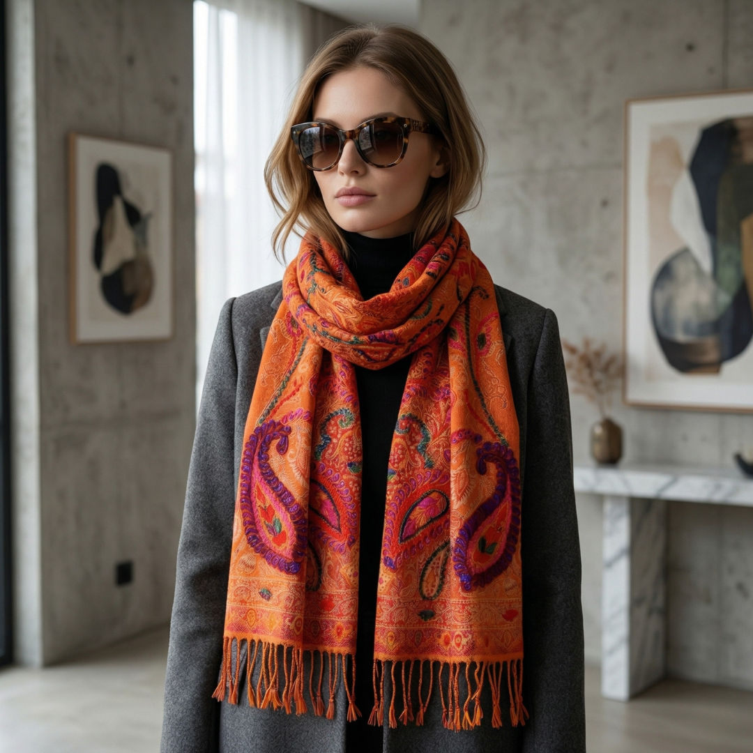 Orange And Red Scarf